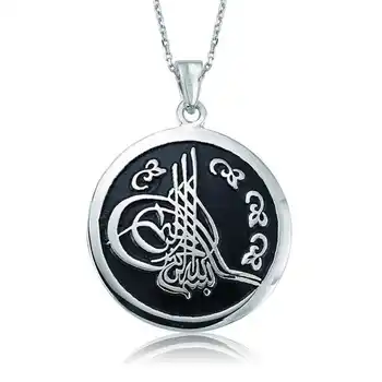 

KUTAYDAN 925 Sterling Silver Round Tuğralı Lady Necklace