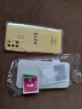 Funda transparente de silicona TPU 3 en 1 para Samsung A21s, cristal templado para Galaxy A21s A21 s, película protectora para cámara