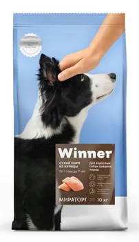 

Winner полнорационный dry food adult dog medium breeds, chicken, 10 kg.
