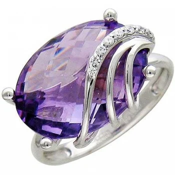 

Esthete ring with amethyst and cubic zirconia in white gold