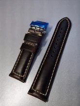 Maikes-correas de reloj de cuero genuino hechas a mano, de 18mm, 20mm, 22mm y 24mm, con hebilla de mariposa Universal