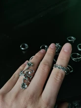 Tocona 14 unids/set Vintage Color de plata antiguo anillo para mujer rosa girasoles Cruz geométrico joyas bohemias 4 кольцо 6391