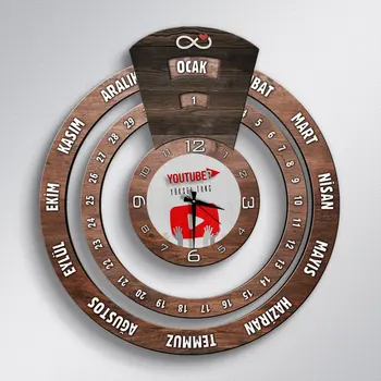 

Personalized Professional Youtuber Infinite Mayan Calendar Wooden Wall Clock-3