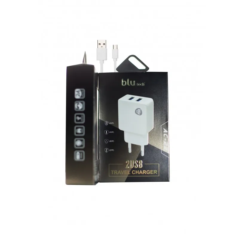 Зарядное устройство BLUTECH и Шнур MICRO USB 2.1A/2 USB MUBL
