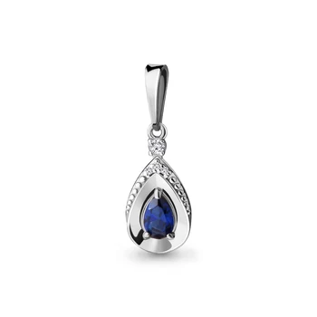 

Suspension classical AQUAMARINE with nanosapfirom, cubic zirconia, silver 925