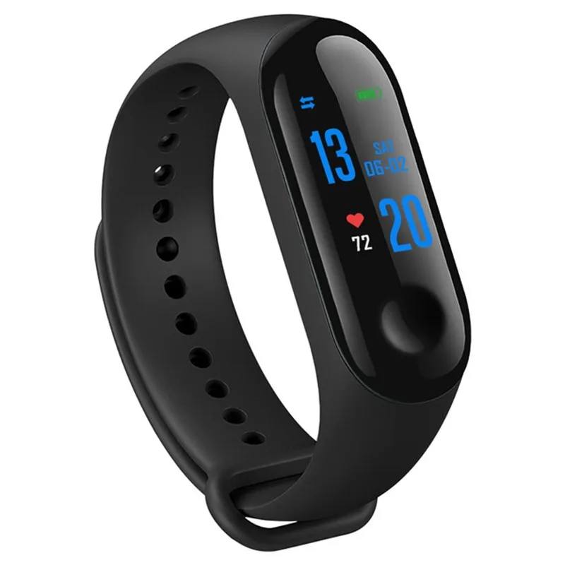 Смарт Bluetooth Браслет спортивный фитнес трекер часы Smartband кровяное давление монитор сердечного ритма браслет для мужчин для Android iOS - Цвет: Black