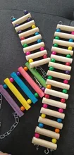 Hamster Toys Wood Ladder Pets-Toy Cage-Parakeet Parrot Climbing Bird 1pcs Harness Cableway-Rope