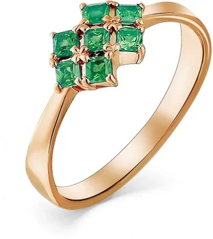 

Master brilliant ring with 7 Emerald Red Gold