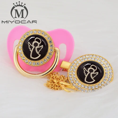 GANGB-3 0-6M MIYOCAR золото серебро танец Ангел прекрасный красивый золотой bling соска и соска клип BPA бесплатно пустышка bling уникальный дизайн гангб - Цвет: GANGB-3 0-6M