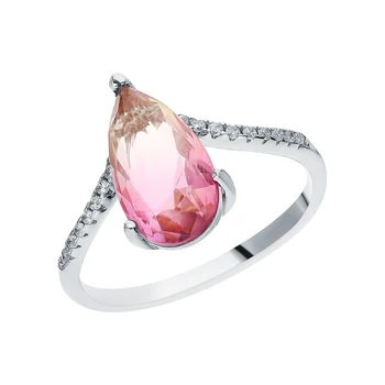 

Silver ring with sieve and cubic zirconium sunlight sample 925