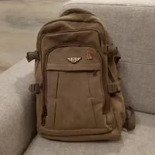 Canvas Backpack Mochila Rucksacks Notebook Schoolbags Laptop Travel-Shoulder Military