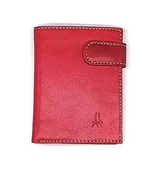 

Wallet for men in leather (multiple slots + ID) compartment (s) for banknotes. Made in Spain. (Vintage Red)