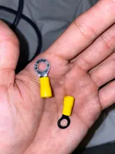 Conector de Cable aislado, 10/25/50/100 Uds. RV5.5-3.5 4 5 6 8 10 12 anillo amarillo 4-6MM, Cable de Terminal de crimpado eléctrico 12-10AWG