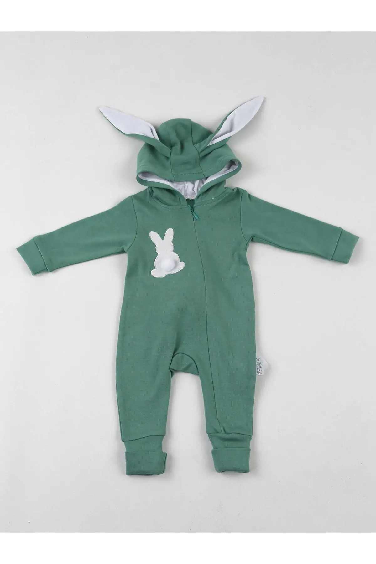 

Green Eared Rabbit Pompom Baby Jumpsuit