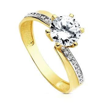 

Solitaire 18k gold two-color cubic zirconia [AB3048]