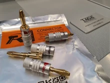 Conector de Banana de 4mm, conectores banana para altavoz de 24K, chapado en cobre y oro de 4mm, con poste de encuadernación de 4mm, 4 Uds.