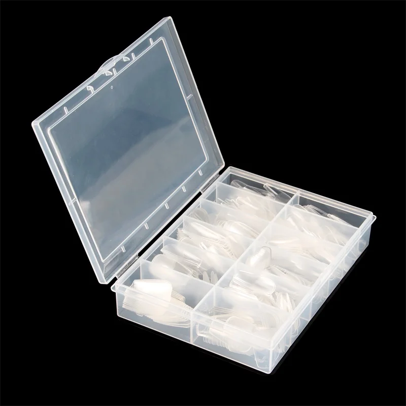 Natural do Caixão das Pontas do Prego do Gel de Lixa Fora o Pacote Material da Caixa dos pp dos Pces do Design Nenhuma Forma Embebe Flexível 360 10 fora o pacote flexível material da caixa dos pp dos pces do design 360