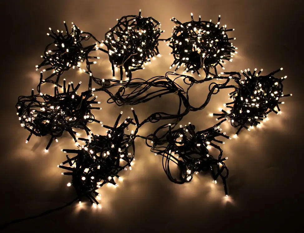 Электрогирлянда ярусная ЁЛОЧКА ГОРИ! (snake light) 880 тёплых белых LED-огней на ёлку 240 см