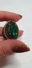 Kinel de lujo anillo para las mujeres aspecto Vintage AAA verde de cristal de la joyería de Boho de Color oro encanto étnico anillo de boda
