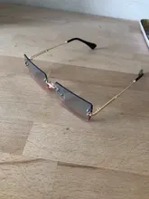 Anteojos para sol de Montañismo para hombre y mujer, anteojos de estilo de viaje con protección UV400, rectangulares sin montura, con colores degradados