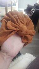 Sólido de algodón bebé sombrero lindo oreja de oso Bowknot sombreros de turbante dulce suave 0-4T elástico tapas para bebé recién nacido turbante para niñas