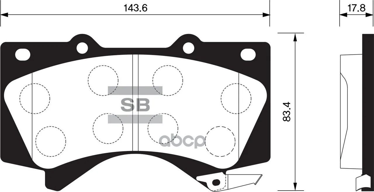 Колодки Тормозные Toyota Land Cruiser J200 4.5d/4.7 07-/Lexus Lx570 08- Передние Sangsin Brake Sp1381 Sangsin brake арт. SP1381
