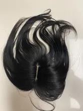 Halo Lady-Clip de belleza para mujer, cabello humano con explosión de flequillo, pieza central, pelo lacio brasileño no Remy para la pérdida de cabello