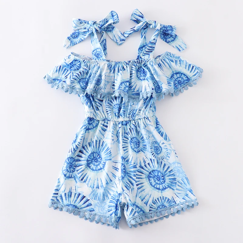 cute baby suit Girlymax Spring Summer Milk Silk Baby Kids Tie Dye Daisy Stripe One-piece Garment Jumpsuit  Pants Shorts Set Clothes Sleeveless newborn clothes set