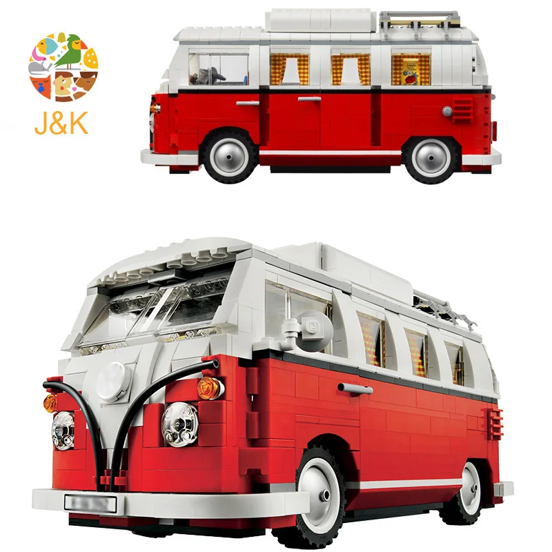 10220 1354 шт. лего technic Creator T1 Camper Van Creator серия красный автомобиль город строительные блоки игрушки для детей подарок