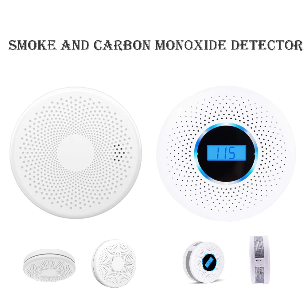 Combination Smoke and Carbon Monoxide Detector Photoelectric Sensor 85dB Fire Device CO Alarm Tuay Smart Life Message Push Alert panic alarm for home