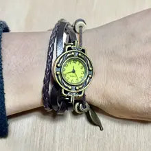 Reloj de pulsera de moda mujer estudiantes niños hoja pendiente reloj de cuarzo venta al por mayor del fabricante restaurar antiguas formas