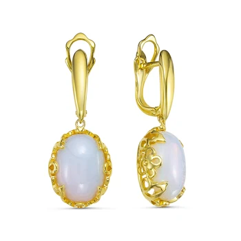 

925 sterling silver earrings with stones: Moonstone Sint.