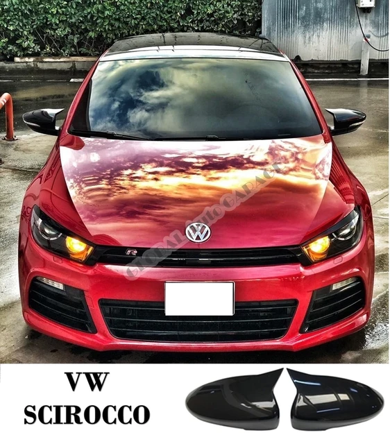 For Vw Volkswagen Scirocco Bat Mirror 2008-2021 Glossy Piano Black 2 Pieces Wing Car Styling Auto Accessory Universal - Mirror & -