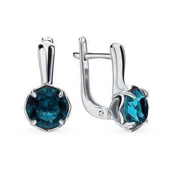 

Silver earrings with Topaz sunlight sample 925