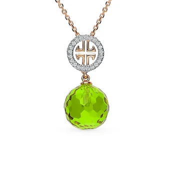 

Gold necklace with sultanites and cubic zirconia sunlight sample 585