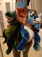 Mochila 3D de dinosaurio para padres e hijos, bonita mochila de felpa con viñetas de animales, bolsa de dinosaurios, regalo para niños