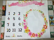 Milestone-accesorio de fondo para fotografía de bebé, foto de crecimiento de tela mensual