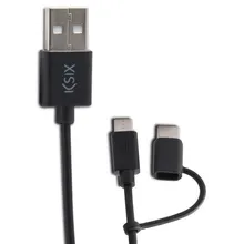 USB кабель для Micro USB и USB C 1 м черный