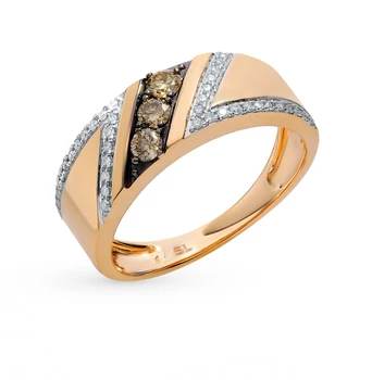 

Gold ring with cognac diamonds sunlight sample 585