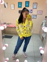 Sweaters Cardigans Checkered Plaid Colorfaith Korean Fashionable Women's Knitwears Buttons