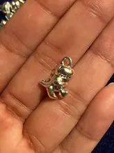 WYSIWYG-10 Uds. De colgante de dinosaurio de Color plata antigua de 12x15mm para fabricación de joyería DIY, accesorios de joyería