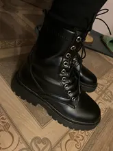 Rimocy-Botines de Cuero de polipiel con cordones para mujer, zapatos femeninos de plataforma con punta redonda, en color blanco y negro, para Otoño e Invierno