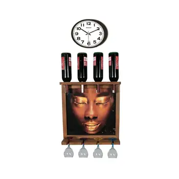 

Wall Clock Wall art murals wall mounted wine whiskey beer bottle rack holder Bar wine rack Wall decor