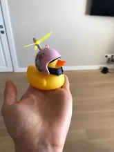 Accesorios para coche, pato con casco, Correa parpadeante, pequeño pato amarillo, luz para motocicleta y carretera, accesorios para coche