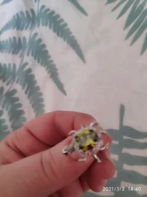 Anillo de tortuga verde oliva grande para mujer, anillos de piedra circón de cristal de Color plateado para mujer, joyería de boda, regalo de San Valentín