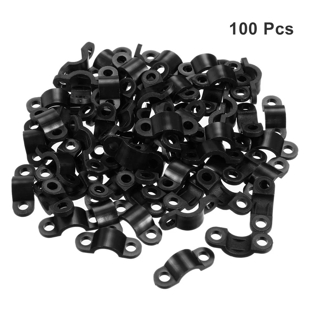 100Pcs Black Plastic Car Wiring Harness Fastener Cable Fixed Clip Tie Wrap Clamp