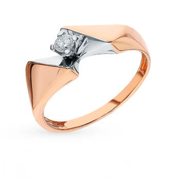 

Gold ring with diamonds sunlight sample 585