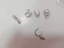 5 unids/set puños de oído hoja de oro brazalete de oído pendientes de Clip pendientes largos aretes pendientes para las mujeres Earcuff sin Piercing falso pendientes de cartílago