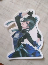 Paquete de calcomanías negras para niños, pegatinas de dibujos animados de Anime para papelería, maleta para portátil, guitarra, calcomanías de nevera, 10/50 Uds.