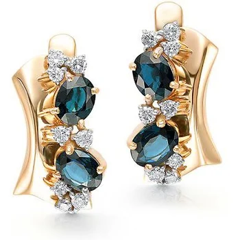 

Master brilliant earrings with sapphires and diamonds in red gold